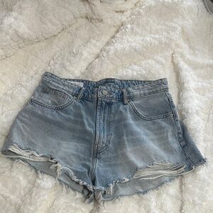 Zara Faded Blue Denim Shorts